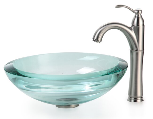 clear tempered glass vassel bathroom sink
